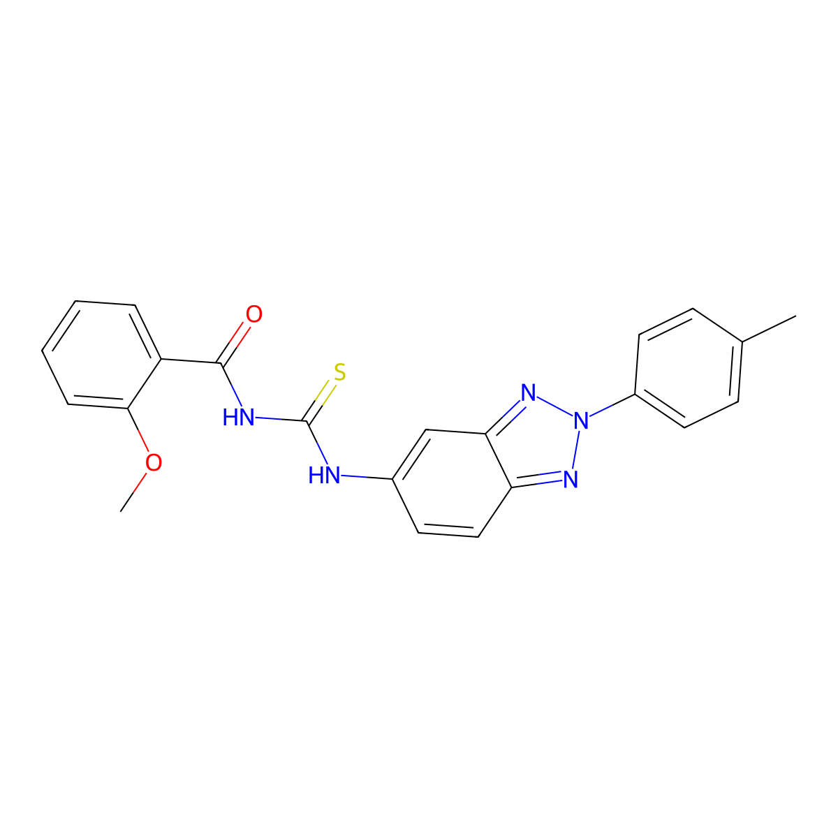 2-methoxy-N-[[2-(4-methylphenyl)benzotriazol-5-yl]carbamothioyl]benzamide molecular structure, CAS 428448-07-1