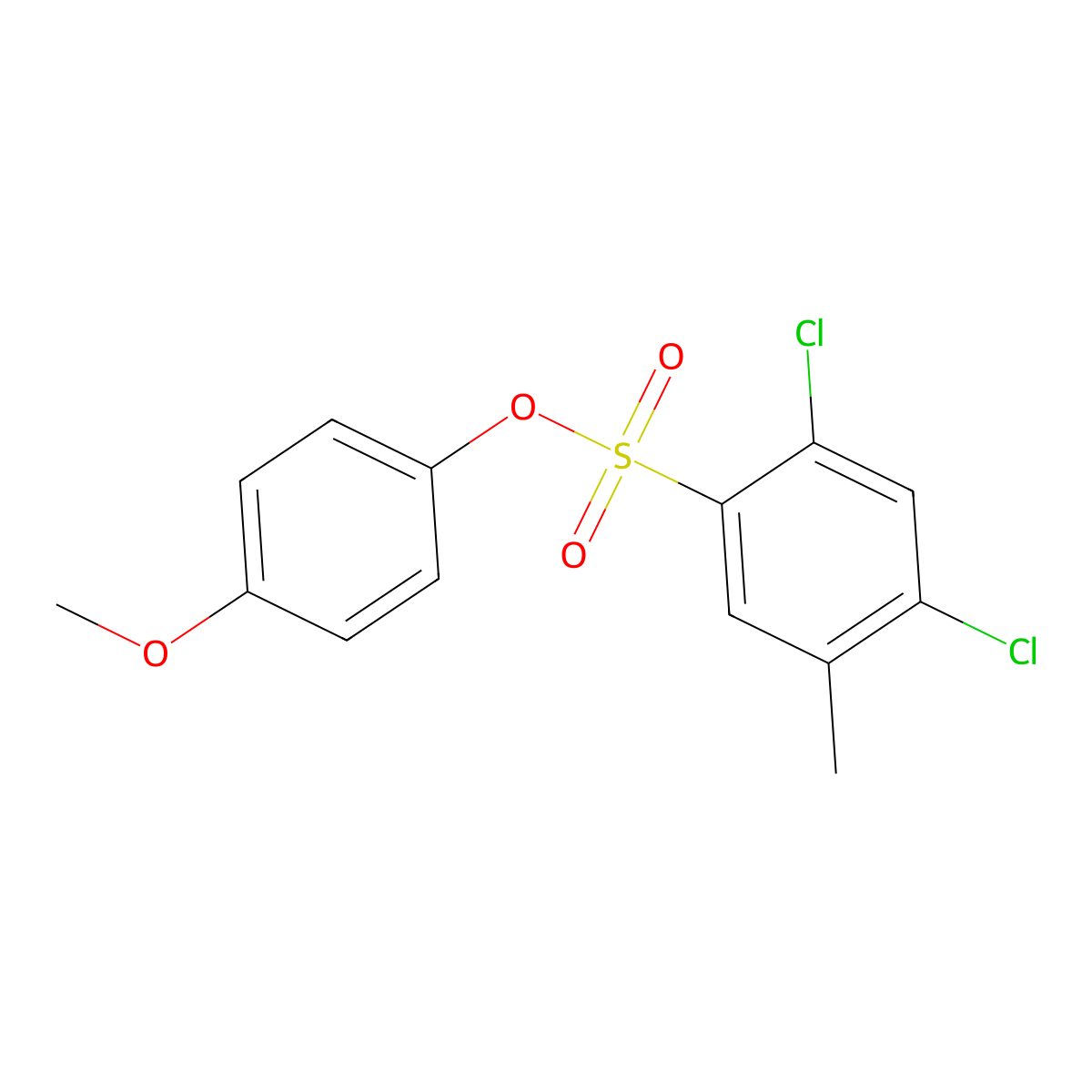 4-Methoxyphenyl 2,4-dichloro-5-methylbenzenesulfonate molecular structure, CAS 428448-17-3