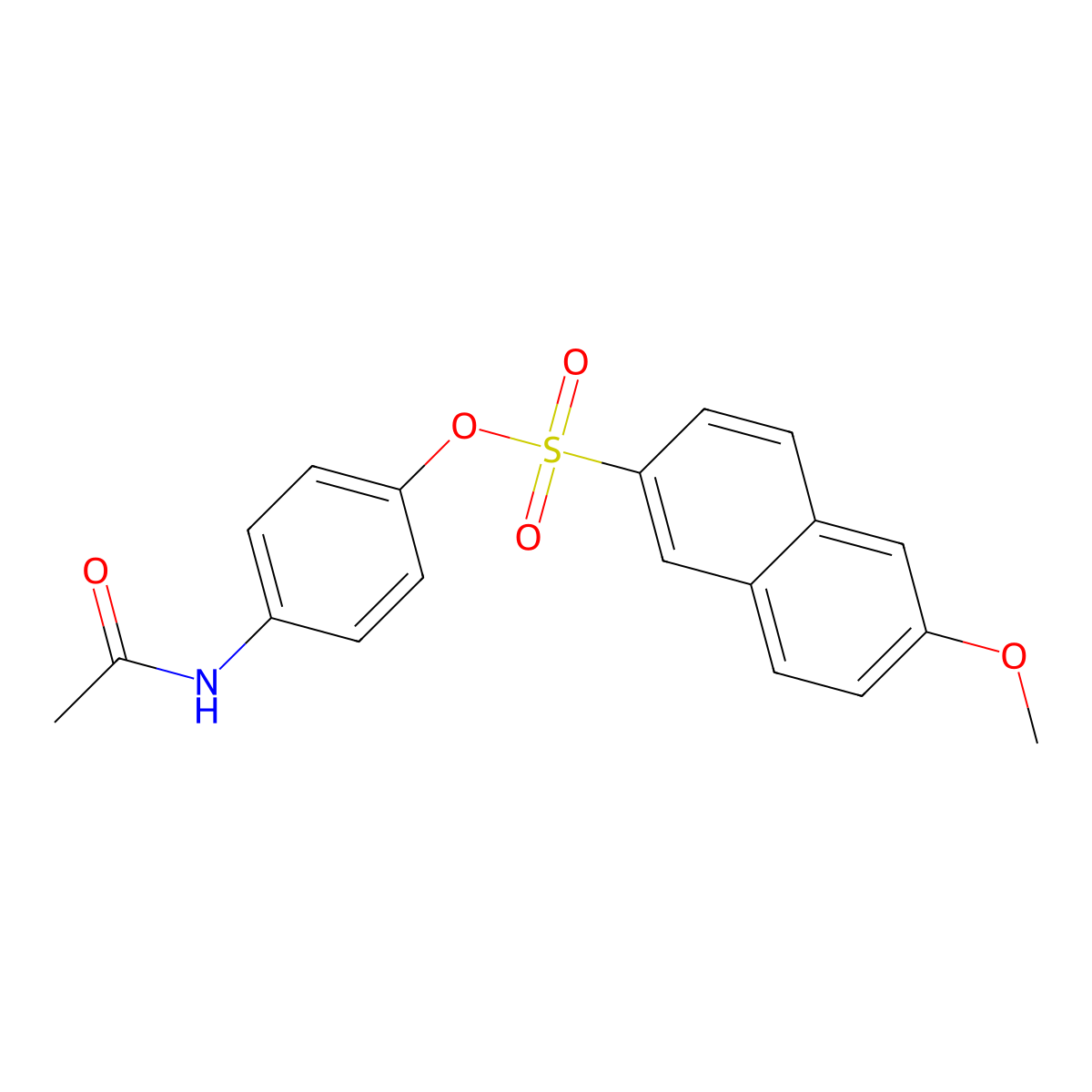 4-Acetamidophenyl 6-methoxynaphthalene-2-sulfonate molecular structure, CAS 428448-20-8