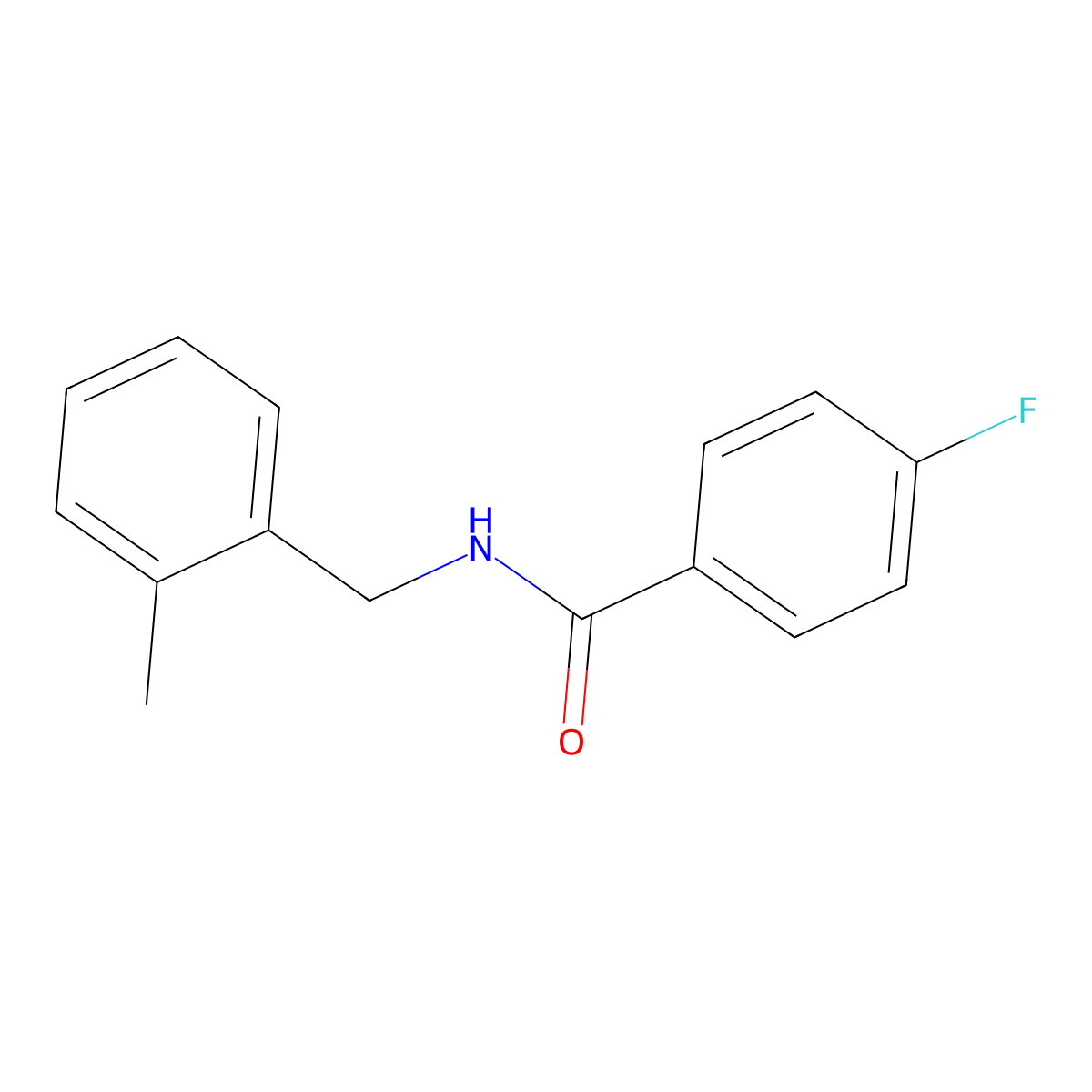4-fluoro-N-(2-methylbenzyl)benzamide molecular structure, CAS 428448-49-1