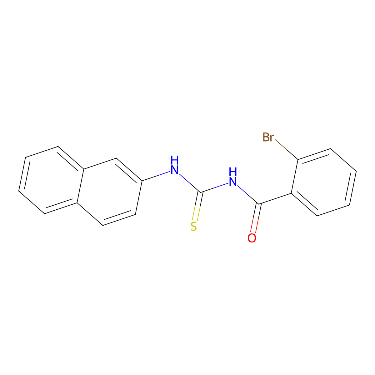 2-bromo-N-(naphthalen-2-ylcarbamothioyl)benzamide molecular structure, CAS 428448-57-1