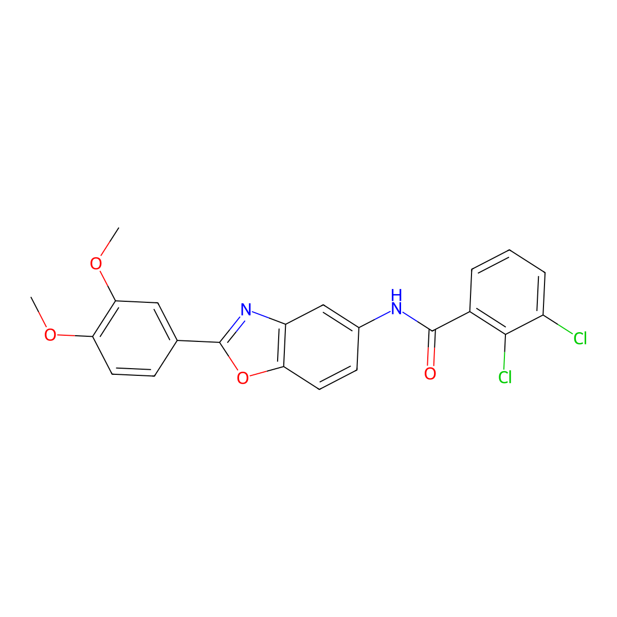 2,3-dichloro-N-[2-(3,4-dimethoxyphenyl)-1,3-benzoxazol-5-yl]benzamide molecular structure, CAS 428448-64-0