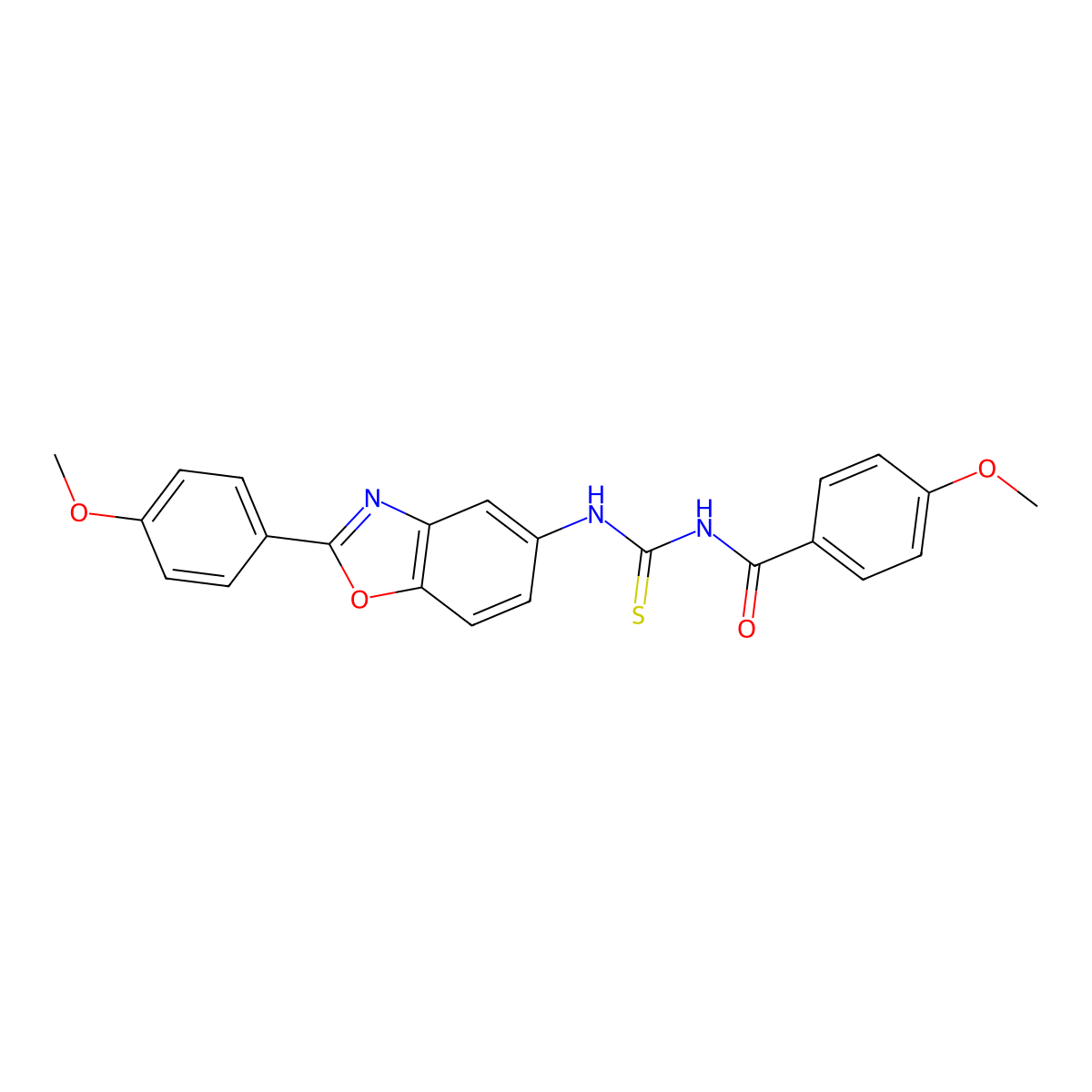 4-methoxy-N-[[2-(4-methoxyphenyl)-1,3-benzoxazol-5-yl]carbamothioyl]benzamide molecular structure, CAS 428448-76-4