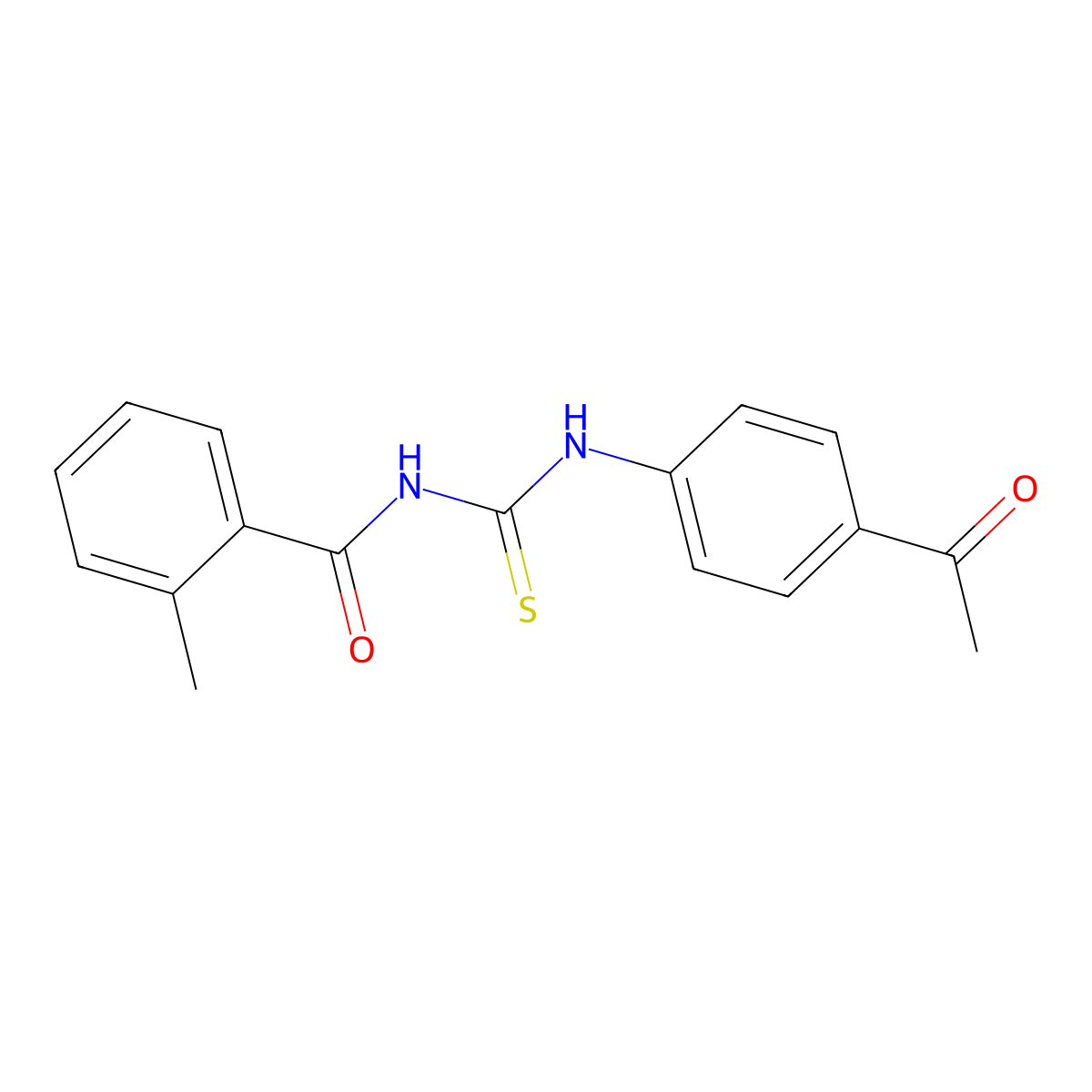 N-[(4-acetylphenyl)carbamothioyl]-2-methylbenzamide molecular structure, CAS 428448-78-6