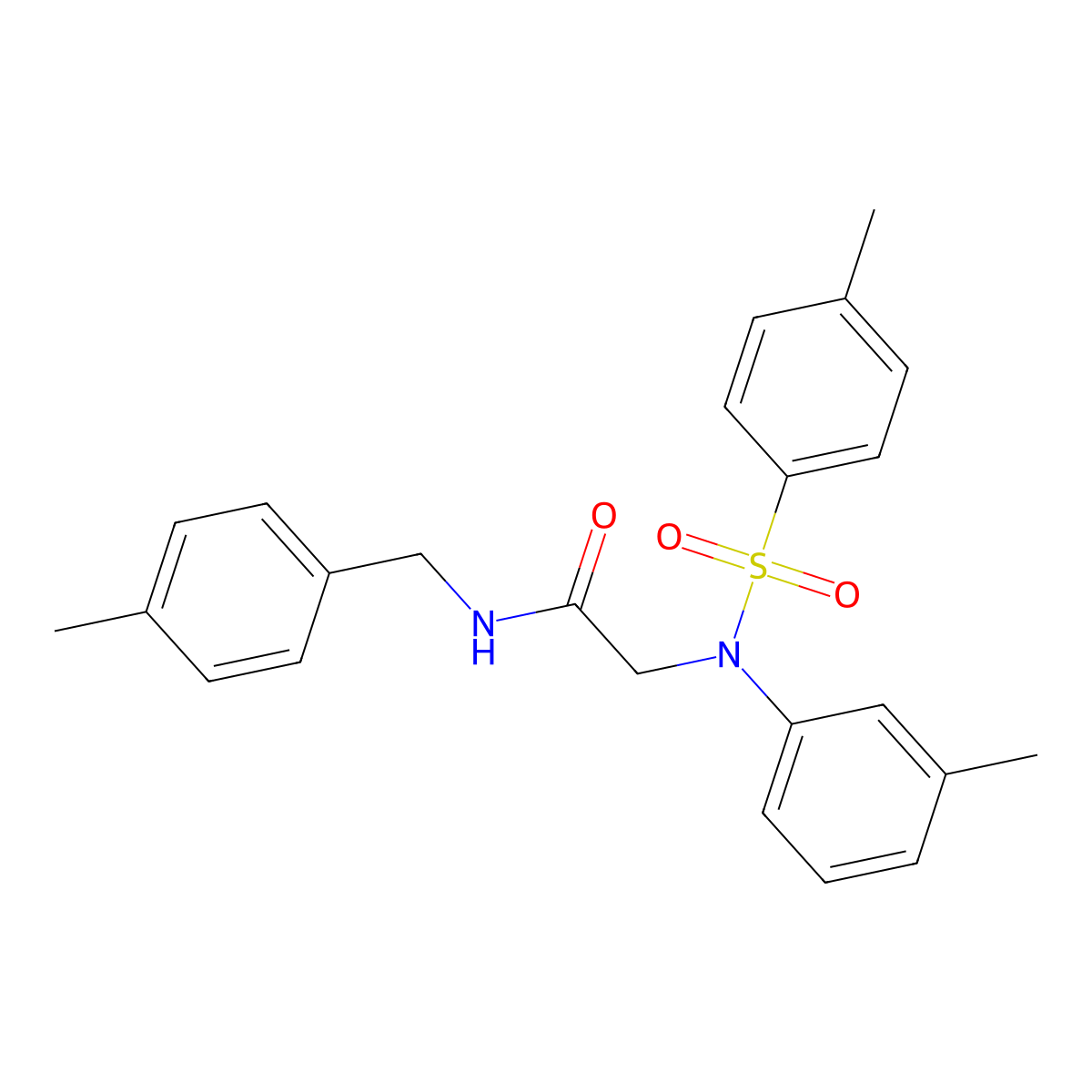2-(3-methyl-N-(4-methylphenyl)sulfonylanilino)-N-[(4-methylphenyl)methyl]acetamide molecular structure, CAS 428448-81-1