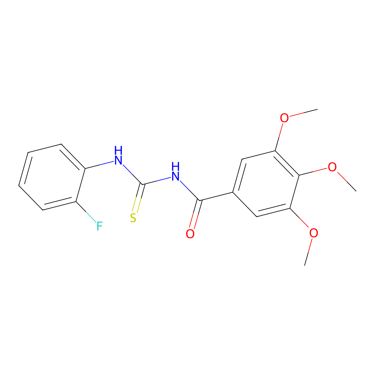 N-[(2-fluorophenyl)carbamothioyl]-3,4,5-trimethoxybenzamide molecular structure, CAS 428448-82-2