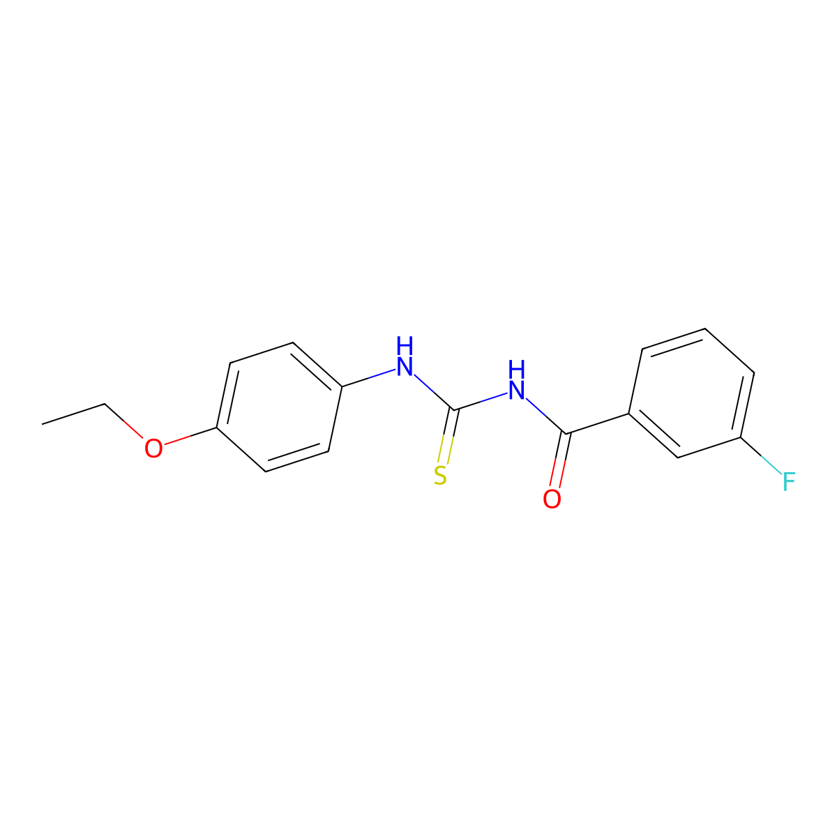 N-[(4-ethoxyphenyl)carbamothioyl]-3-fluorobenzamide molecular structure, CAS 428448-93-5