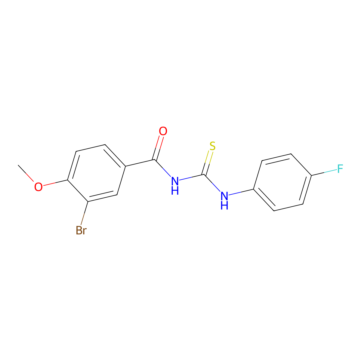 3-bromo-N-[(4-fluorophenyl)carbamothioyl]-4-methoxybenzamide molecular structure, CAS 428448-94-6