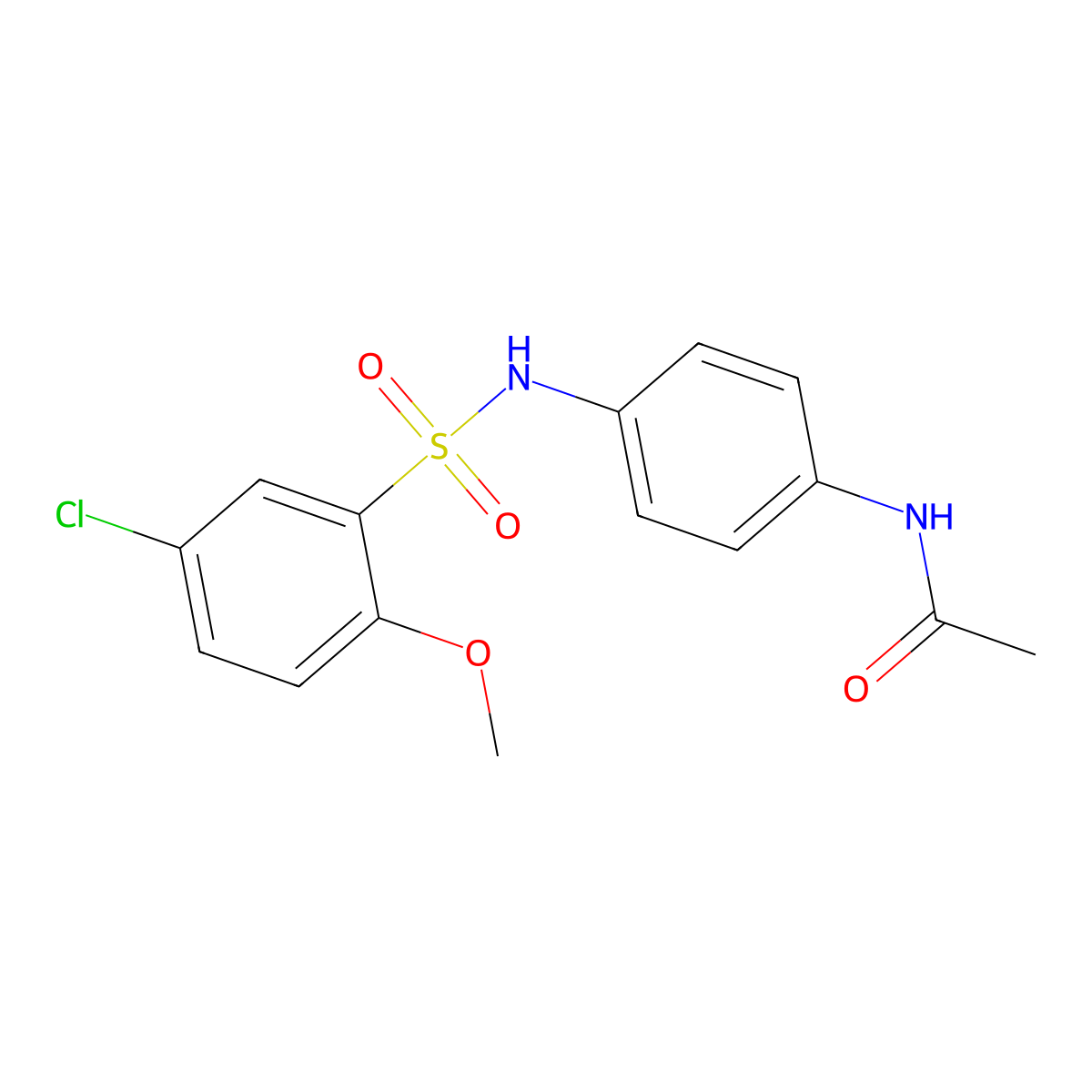 N-(4-{[(5-chloro-2-methoxyphenyl)sulfonyl]amino}phenyl)acetamide molecular structure, CAS 428449-12-1
