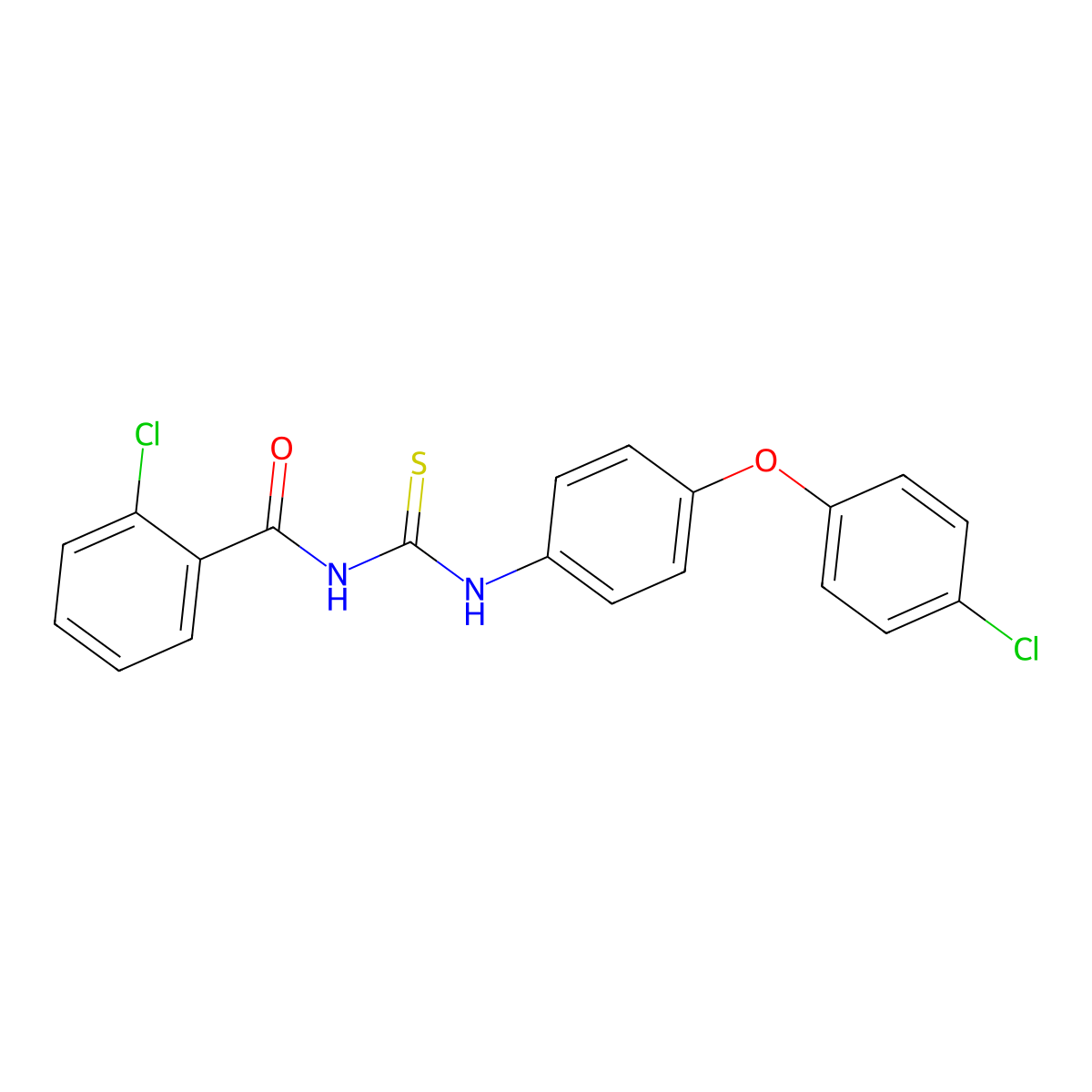 2-chloro-N-[[4-(4-chlorophenoxy)phenyl]carbamothioyl]benzamide molecular structure, CAS 428449-14-3