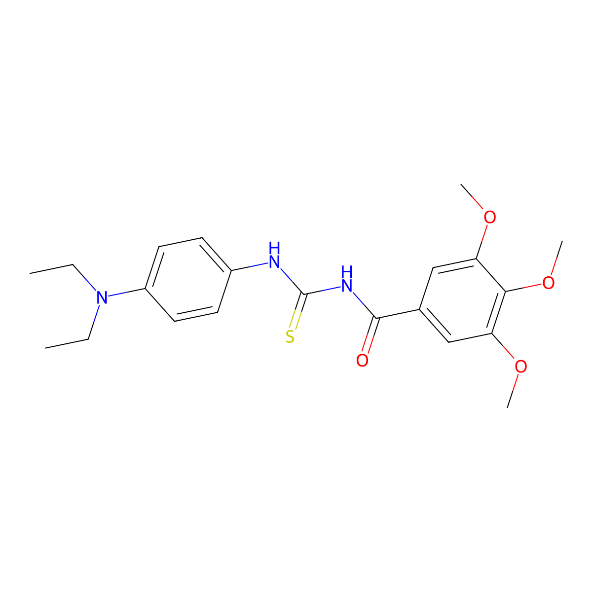 N-[4-(diethylamino)phenyl]-N'-(3,4,5-trimethoxybenzoyl)thiourea molecular structure, CAS 428449-21-2