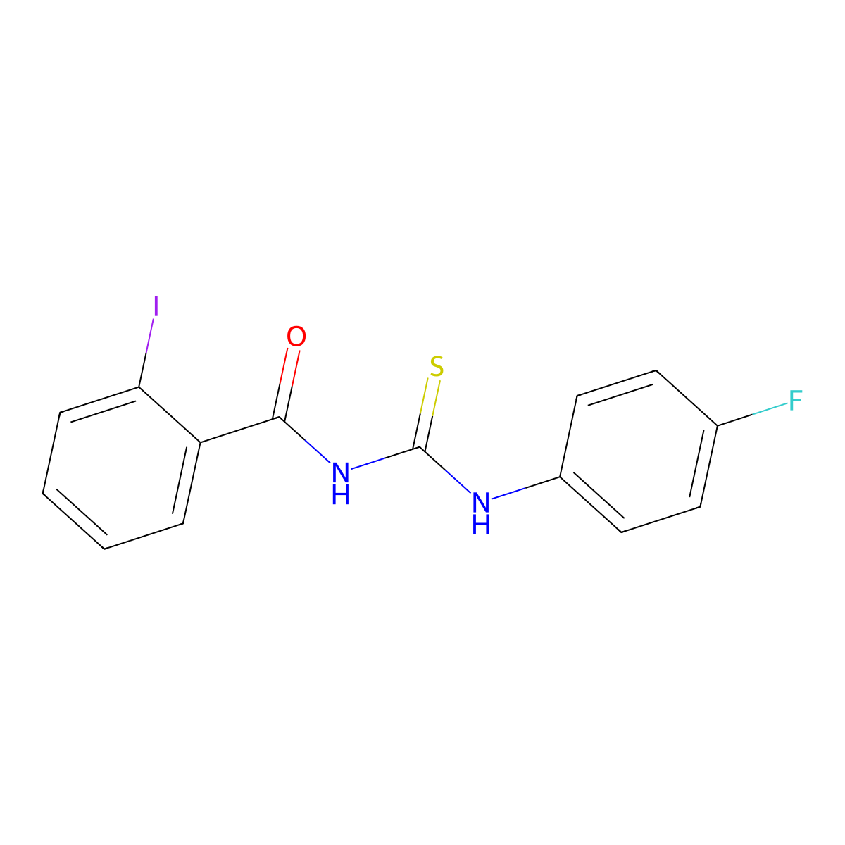 N-[(4-fluorophenyl)carbamothioyl]-2-iodobenzamide molecular structure, CAS 428449-26-7