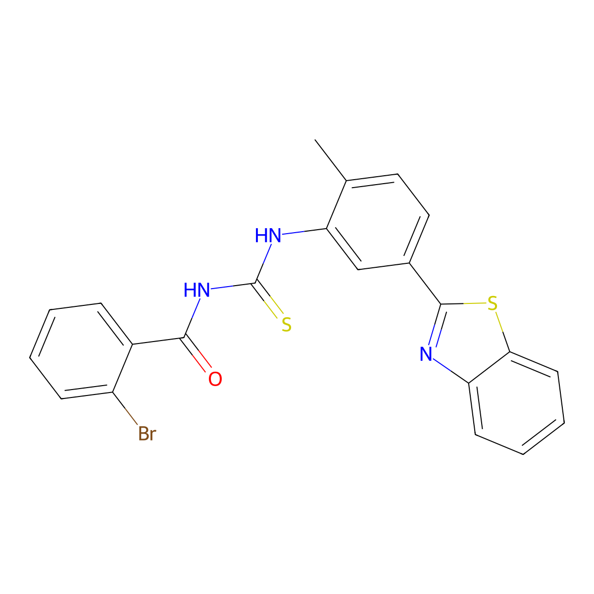 N-[[5-(1,3-benzothiazol-2-yl)-2-methylphenyl]carbamothioyl]-2-bromobenzamide molecular structure, CAS 428449-58-5