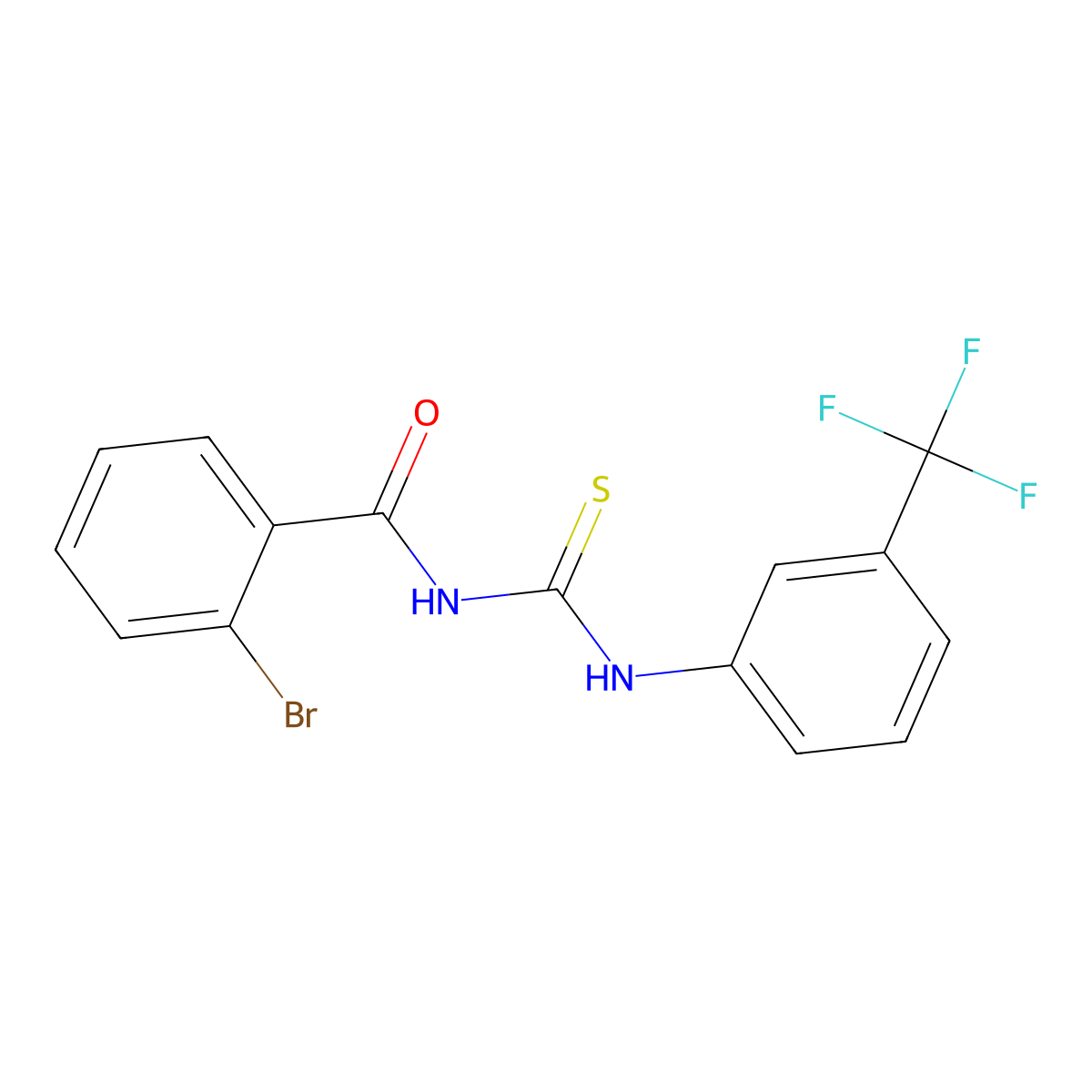 2-bromo-N-[[3-(trifluoromethyl)phenyl]carbamothioyl]benzamide molecular structure, CAS 428449-60-9