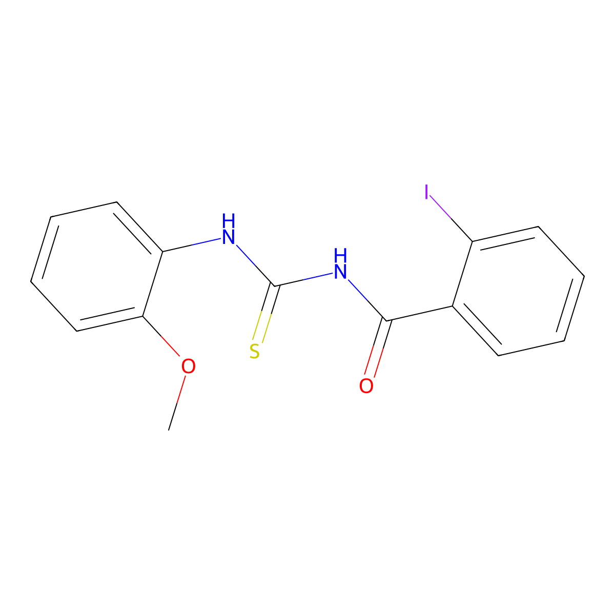2-iodo-N-[(2-methoxyphenyl)carbamothioyl]benzamide molecular structure, CAS 428449-61-0