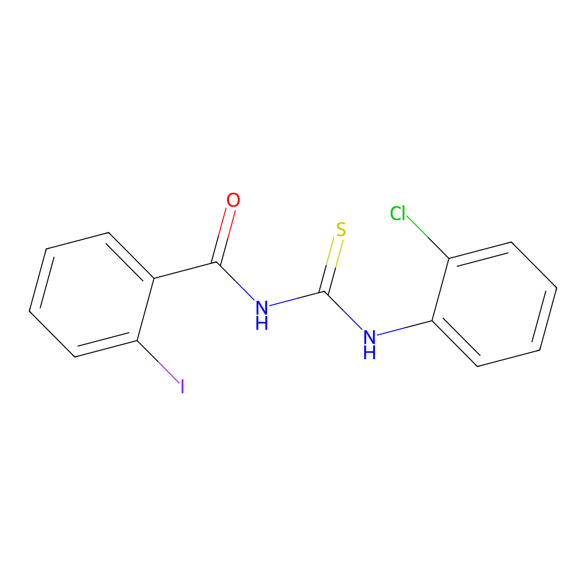 N-[(2-chlorophenyl)carbamothioyl]-2-iodobenzamide molecular structure, CAS 428449-76-7
