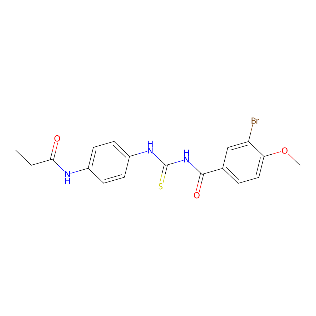 3-bromo-4-methoxy-N-[[4-(propanoylamino)phenyl]carbamothioyl]benzamide molecular structure, CAS 428449-80-3