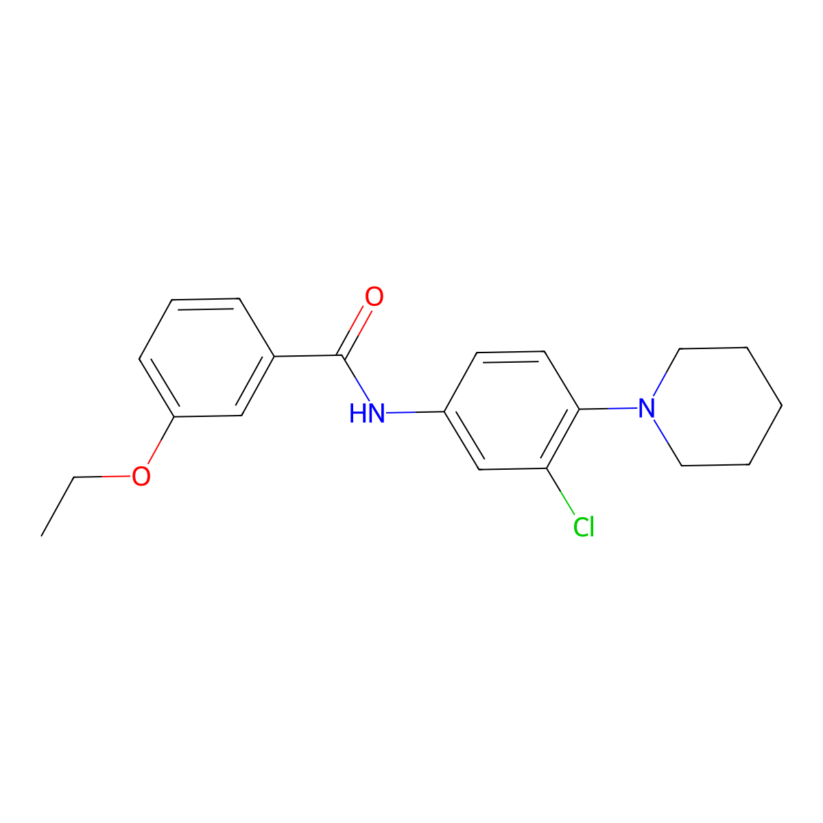 N-(3-chloro-4-piperidin-1-ylphenyl)-3-ethoxybenzamide molecular structure, CAS 428449-97-2