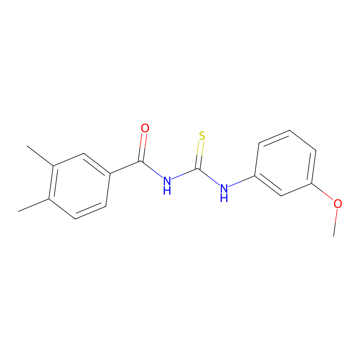 N-[(3-methoxyphenyl)carbamothioyl]-3,4-dimethylbenzamide molecular structure, CAS 428450-01-5
