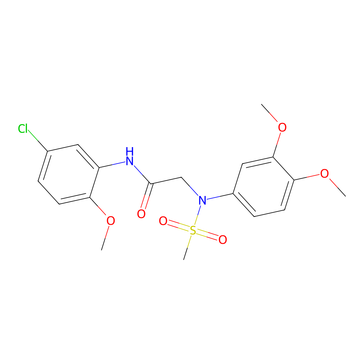 N-(5-chloro-2-methoxyphenyl)-2-(3,4-dimethoxy-N-methylsulfonylanilino)acetamide molecular structure, CAS 428450-04-8