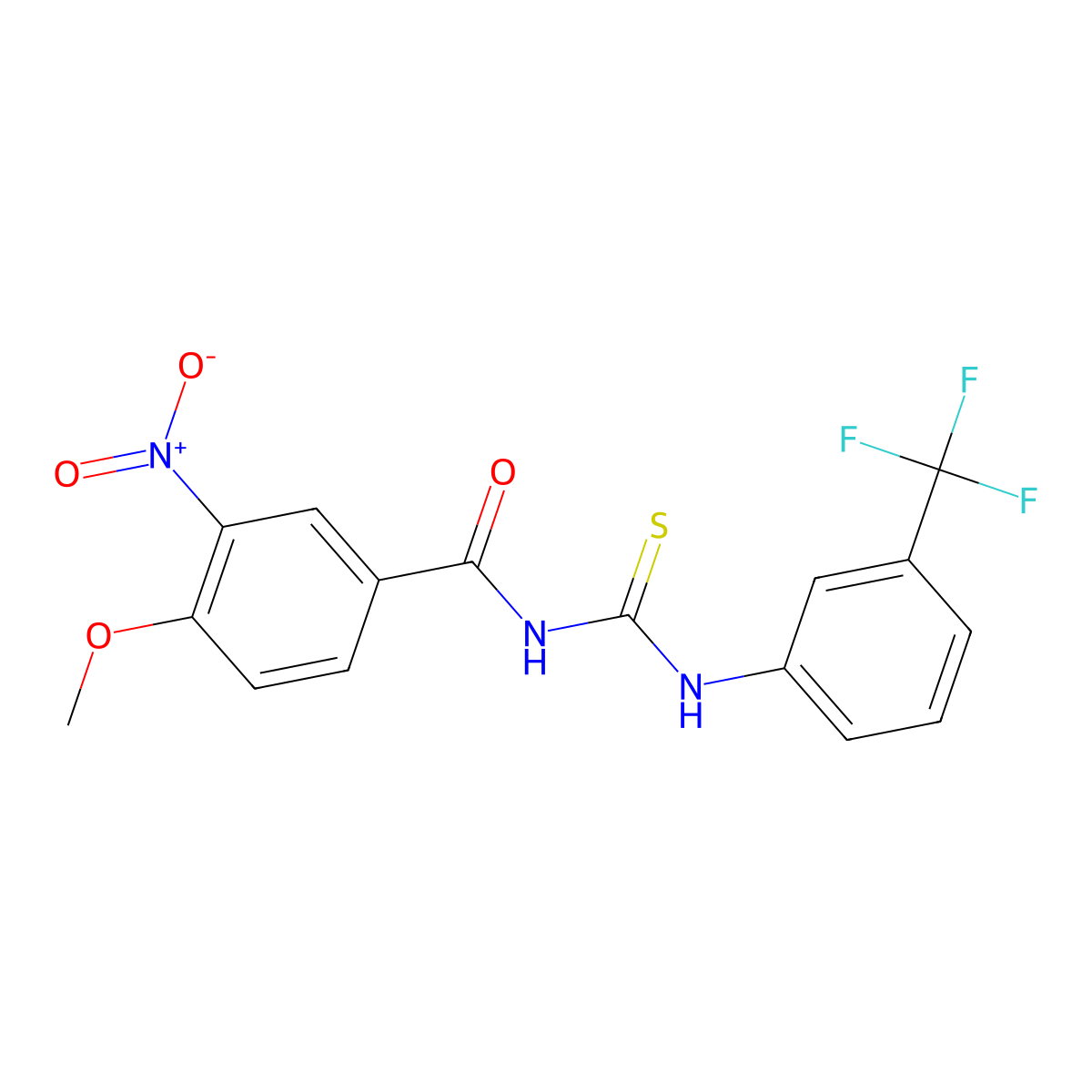4-methoxy-3-nitro-N-[[3-(trifluoromethyl)phenyl]carbamothioyl]benzamide molecular structure, CAS 428450-15-1