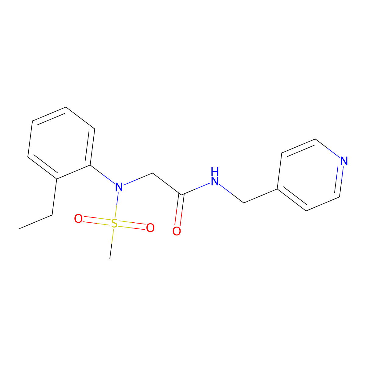 2-(2-ethyl-N-methylsulfonylanilino)-N-(pyridin-4-ylmethyl)acetamide molecular structure, CAS 428450-19-5