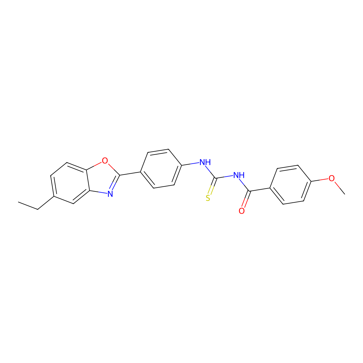 N-{[4-(5-ethyl-1,3-benzoxazol-2-yl)phenyl]carbamothioyl}-4-methoxybenzamide molecular structure, CAS 428450-20-8