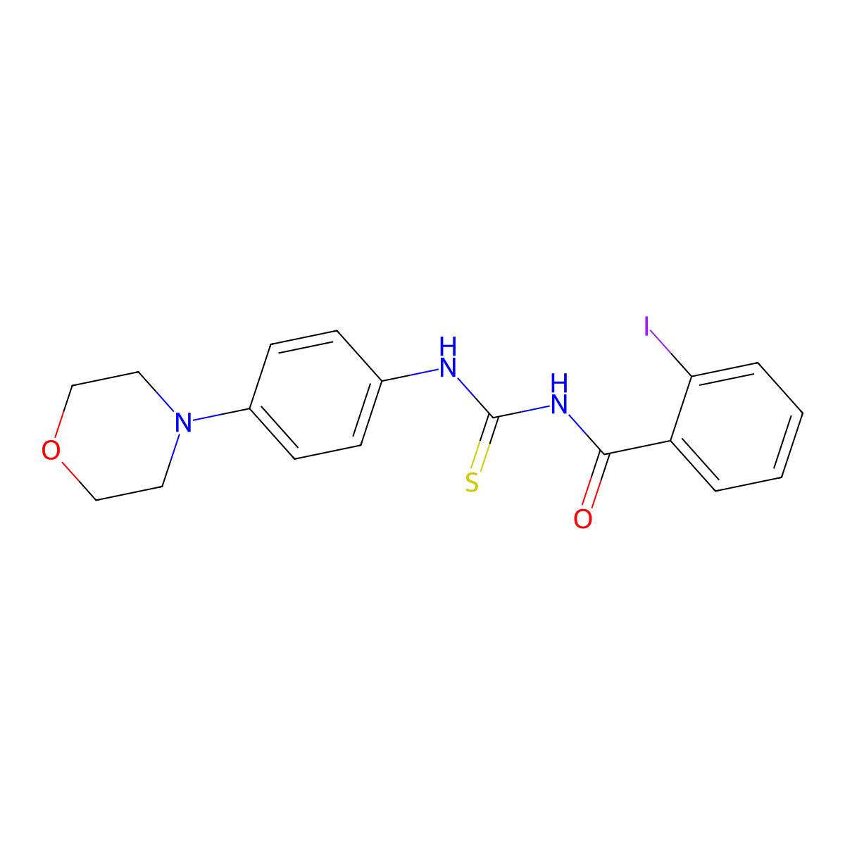 2-iodo-N-[(4-morpholin-4-ylphenyl)carbamothioyl]benzamide molecular structure, CAS 428450-33-3