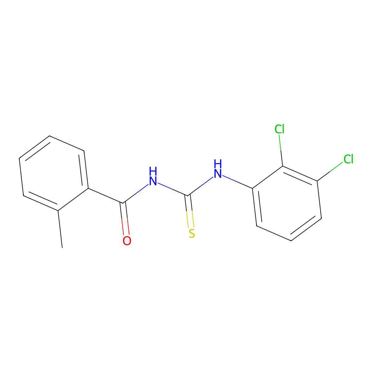 N-[(2,3-dichlorophenyl)carbamothioyl]-2-methylbenzamide molecular structure, CAS 428450-34-4