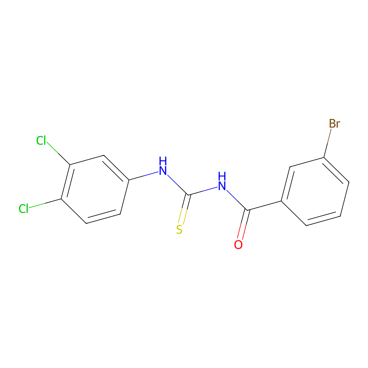 3-bromo-N-[(3,4-dichlorophenyl)carbamothioyl]benzamide molecular structure, CAS 428450-41-3