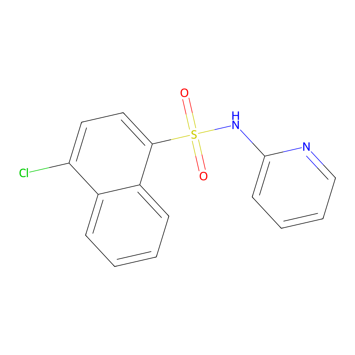 4-chloro-N-(2-pyridinyl)-1-naphthalenesulfonamide molecular structure, CAS 428450-45-7