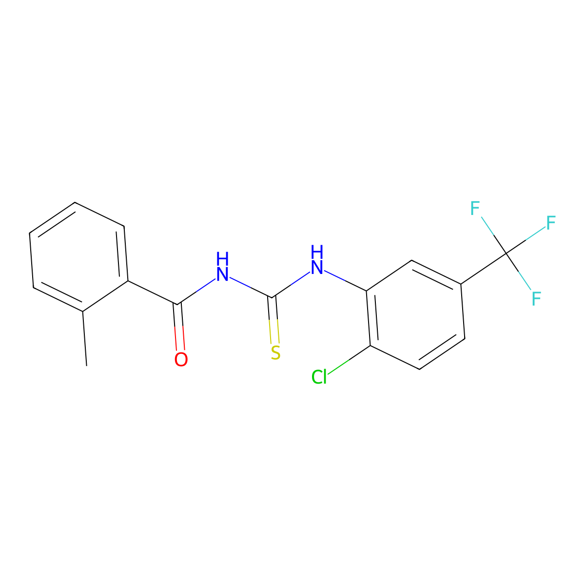 N-[[2-chloro-5-(trifluoromethyl)phenyl]carbamothioyl]-2-methylbenzamide molecular structure, CAS 428450-47-9