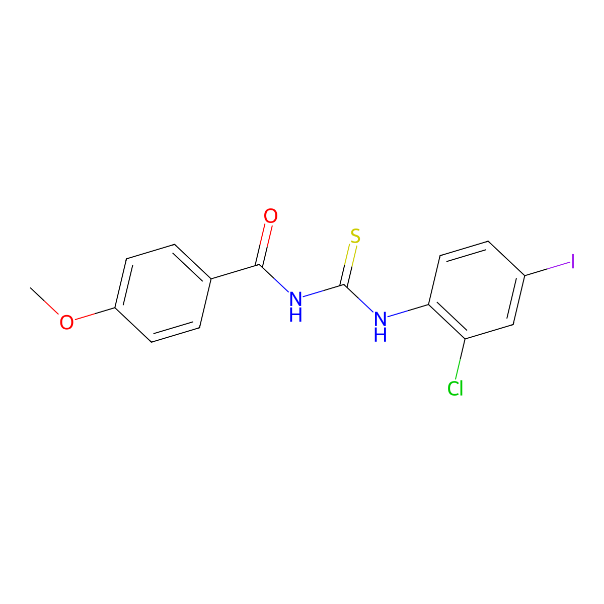 N-[(2-chloro-4-iodophenyl)carbamothioyl]-4-methoxybenzamide molecular structure, CAS 428450-61-7