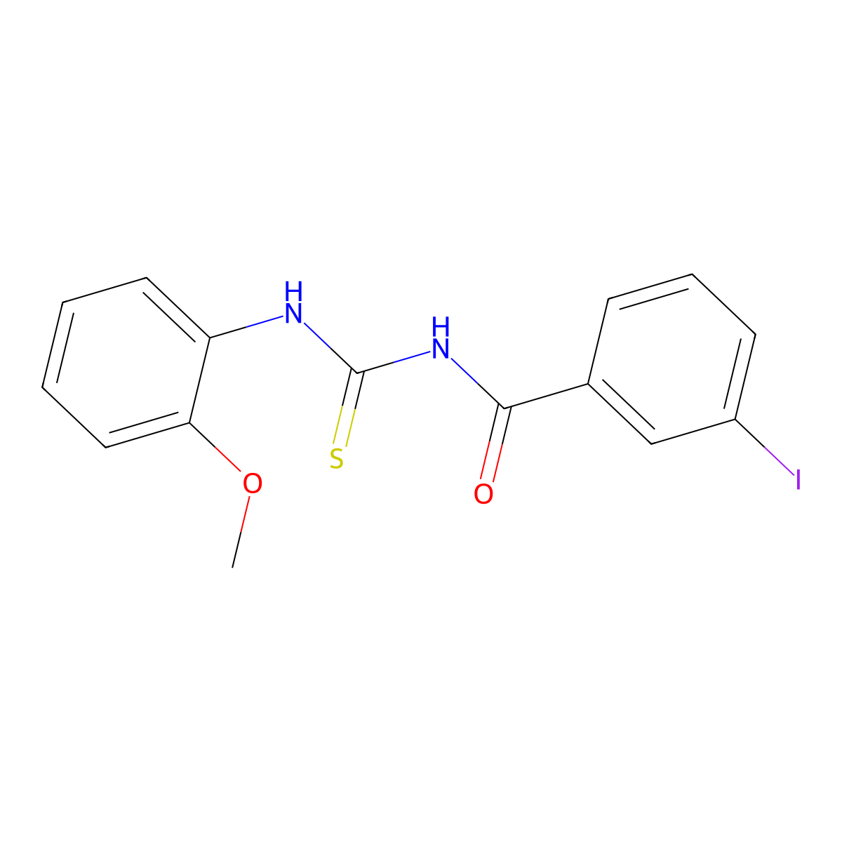 3-iodo-N-[(2-methoxyphenyl)carbamothioyl]benzamide molecular structure, CAS 428450-66-2