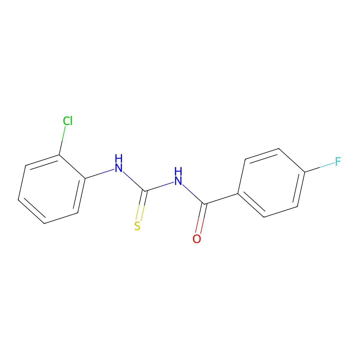 N-[(2-chlorophenyl)carbamothioyl]-4-fluorobenzamide molecular structure, CAS 428450-71-9