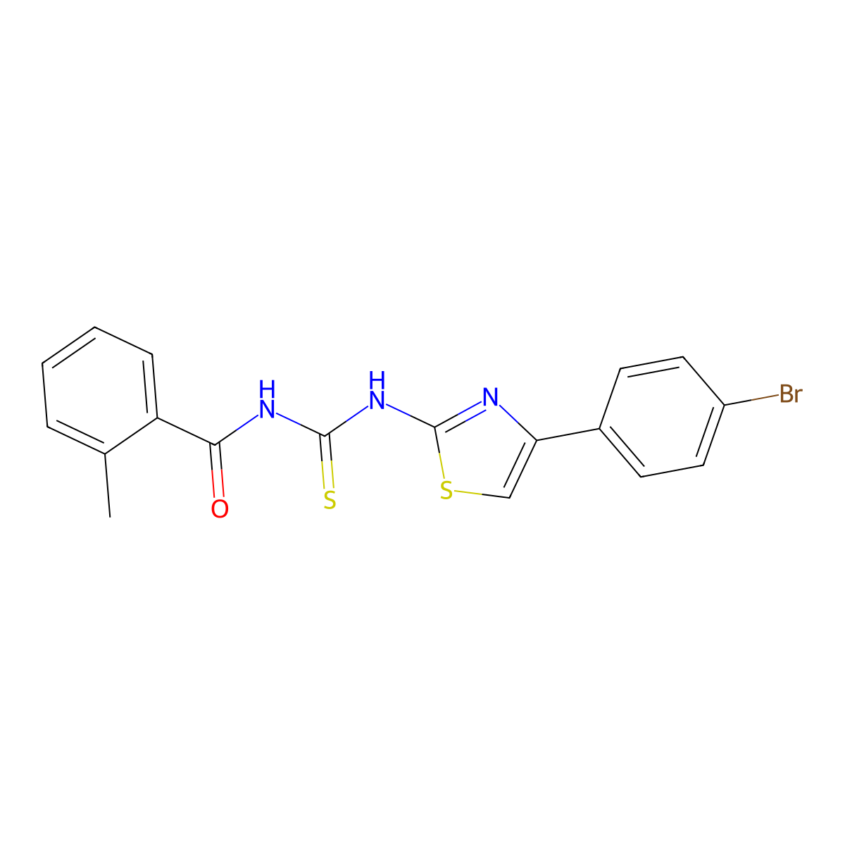 N-[[4-(4-bromophenyl)-1,3-thiazol-2-yl]carbamothioyl]-2-methylbenzamide molecular structure, CAS 428450-73-1