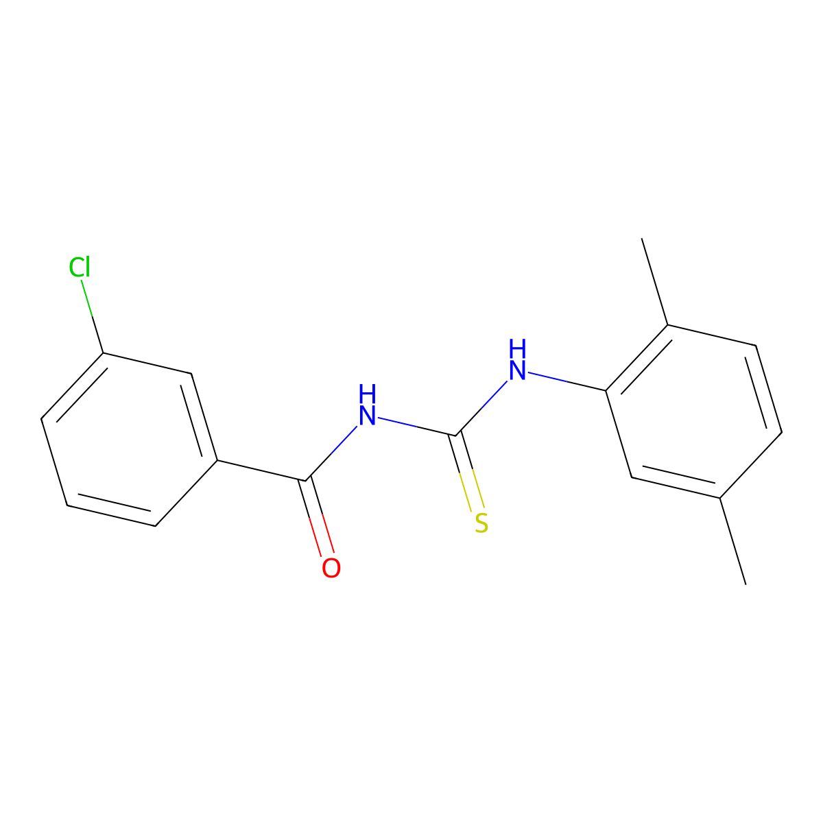 3-chloro-N-[(2,5-dimethylphenyl)carbamothioyl]benzamide molecular structure, CAS 428450-82-2