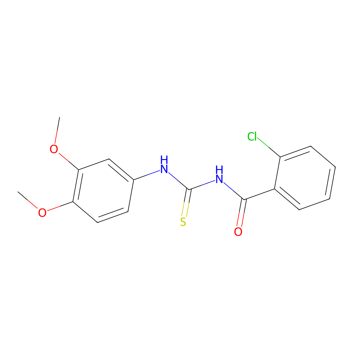 2-chloro-N-[(3,4-dimethoxyphenyl)carbamothioyl]benzamide molecular structure, CAS 428450-84-4