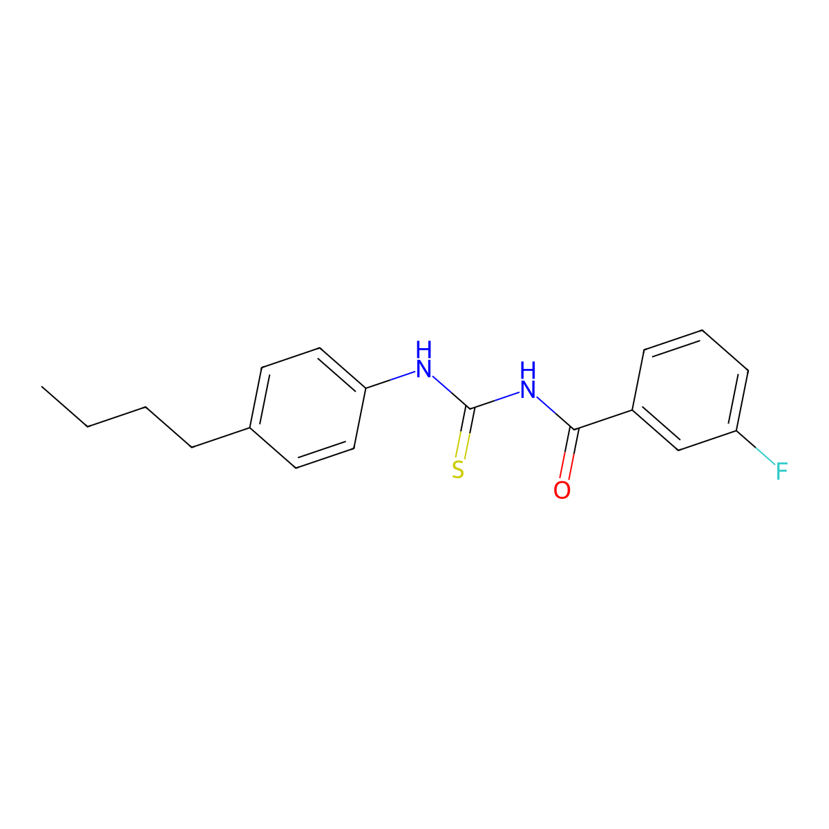 N-[(4-butylphenyl)carbamothioyl]-3-fluorobenzamide molecular structure, CAS 428450-86-6