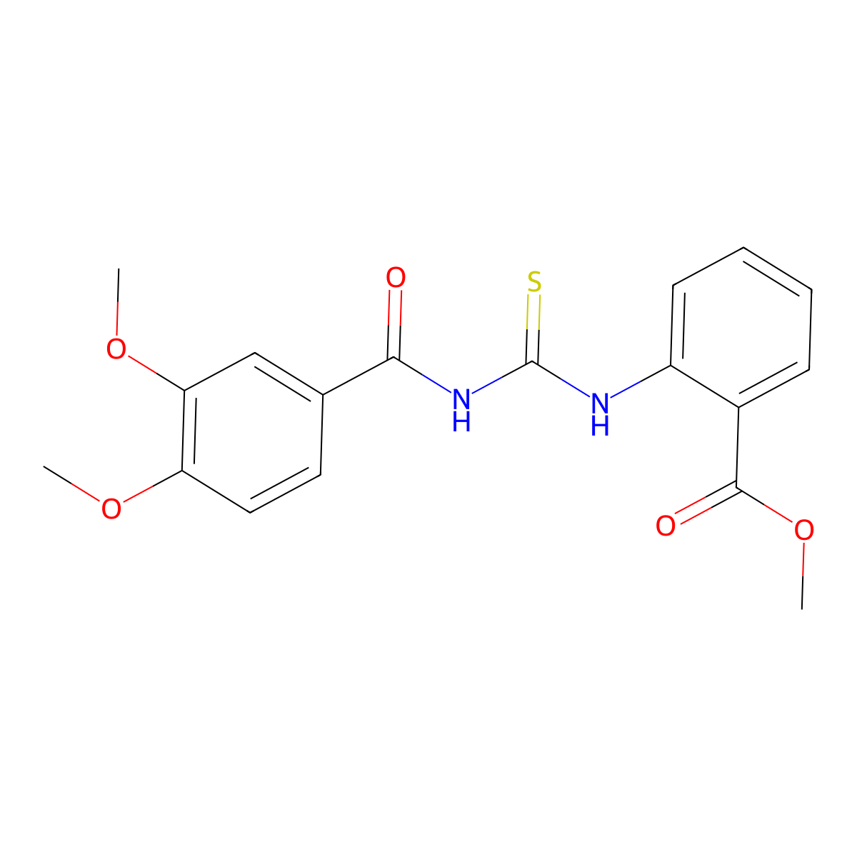 Methyl 2-({[(3,4-dimethoxybenzoyl)amino]carbothioyl}amino)benzoate molecular structure, CAS 428450-89-9