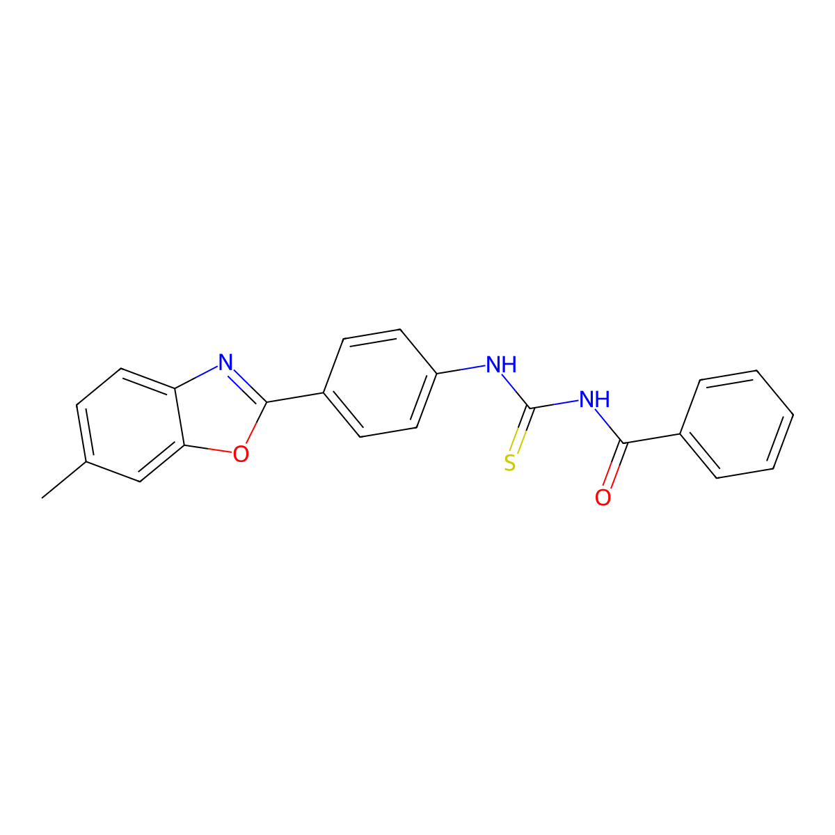 N-[[4-(6-methyl-1,3-benzoxazol-2-yl)phenyl]carbamothioyl]benzamide molecular structure, CAS 428450-90-2
