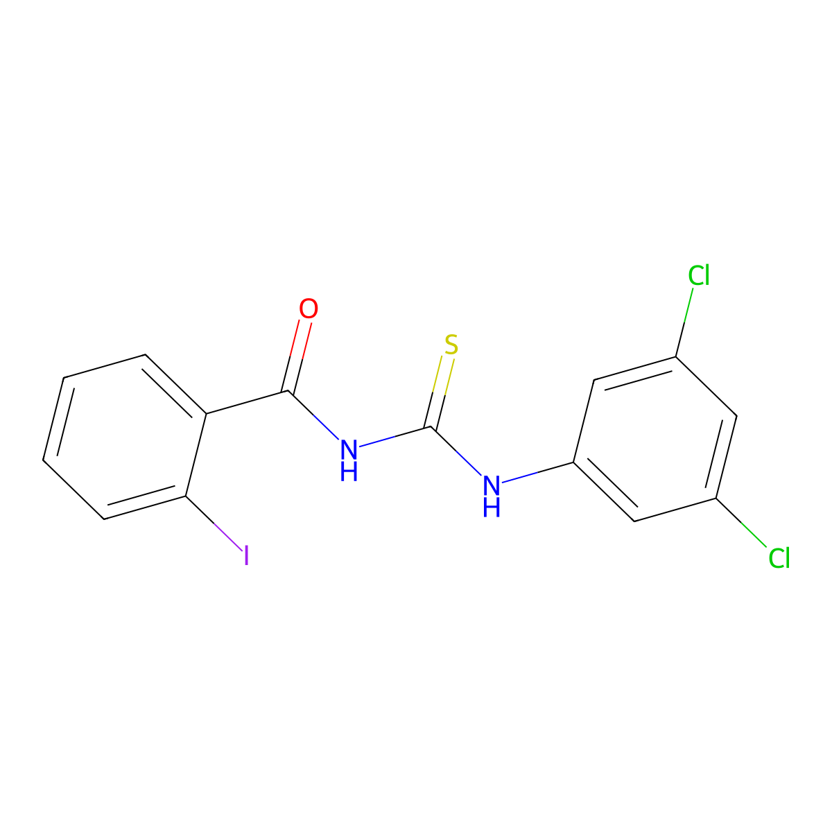 N-[(3,5-dichlorophenyl)carbamothioyl]-2-iodobenzamide molecular structure, CAS 428450-92-4