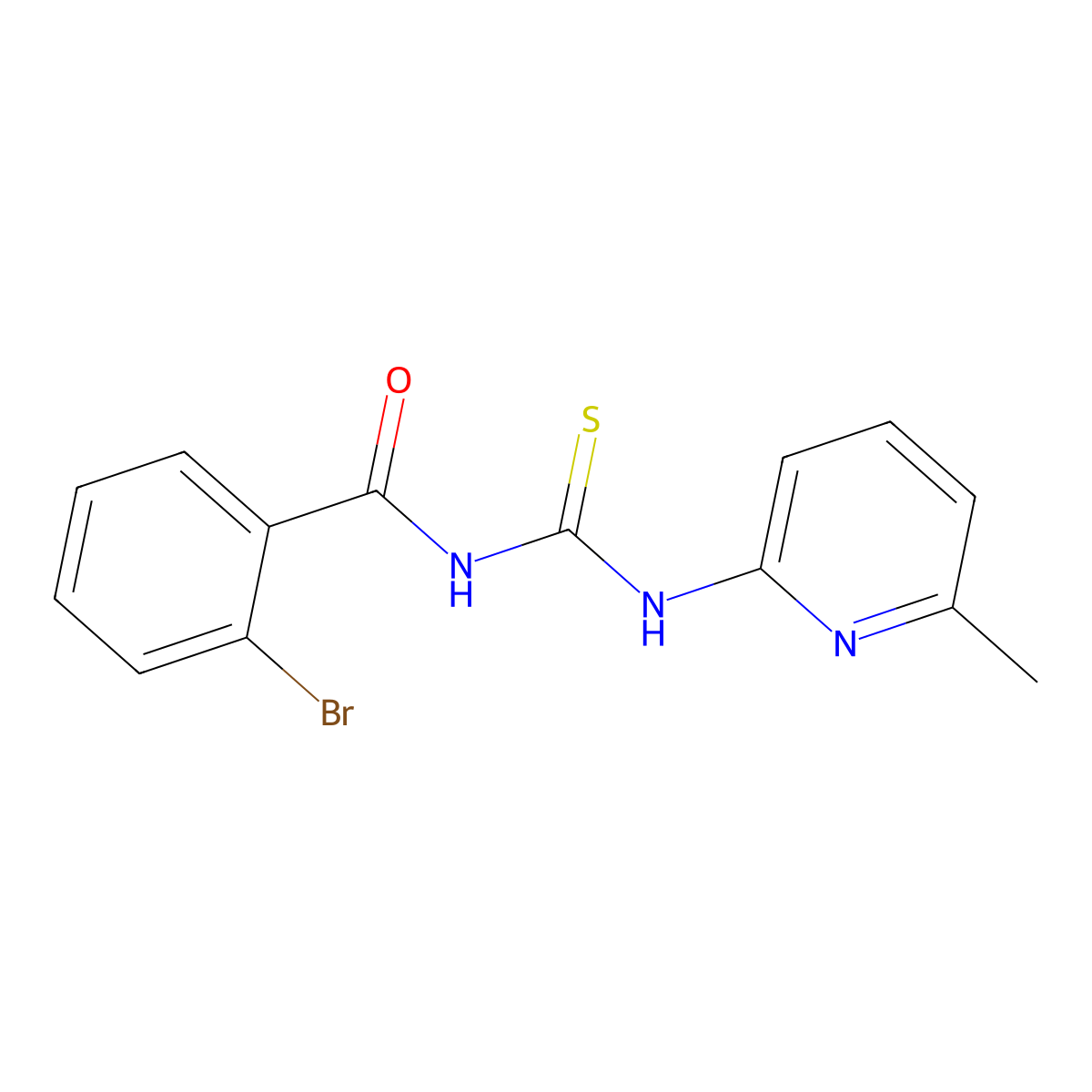 2-bromo-N-[(6-methylpyridin-2-yl)carbamothioyl]benzamide molecular structure, CAS 428451-04-1