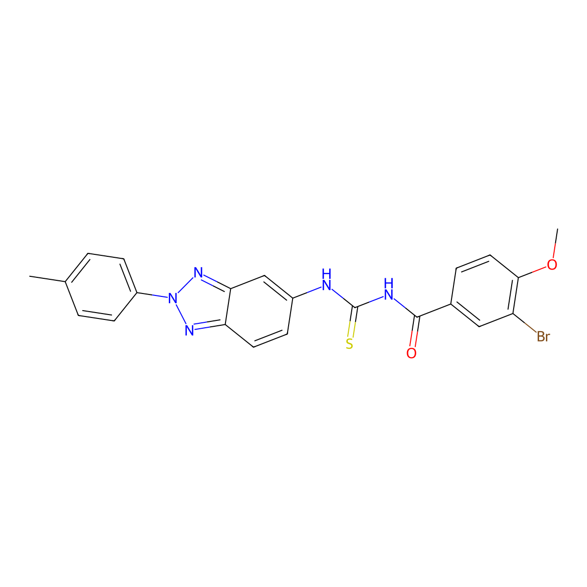 3-bromo-4-methoxy-N-[[2-(4-methylphenyl)benzotriazol-5-yl]carbamothioyl]benzamide molecular structure, CAS 428451-08-5