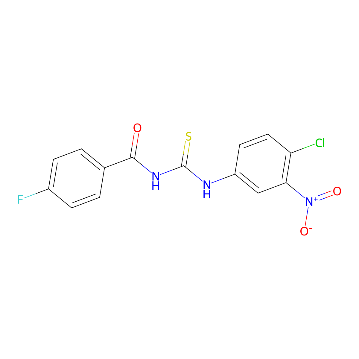 N-[(4-chloro-3-nitrophenyl)carbamothioyl]-4-fluorobenzamide molecular structure, CAS 428451-31-4