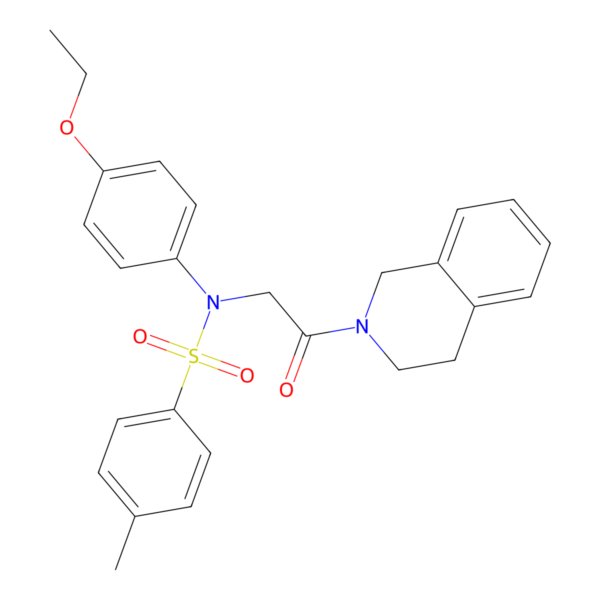 N-[2-(3,4-dihydro-1H-isoquinolin-2-yl)-2-oxoethyl]-N-(4-ethoxyphenyl)-4-methylbenzenesulfonamide molecular structure, CAS 428451-32-5