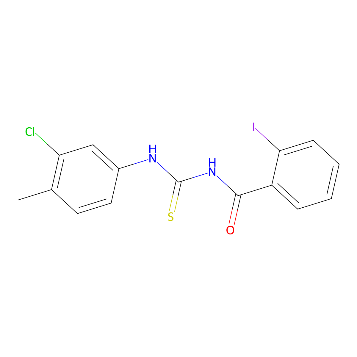 N-[(3-chloro-4-methylphenyl)carbamothioyl]-2-iodobenzamide molecular structure, CAS 428451-55-2