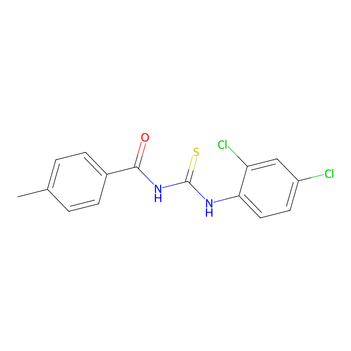 N-[(2,4-dichlorophenyl)carbamothioyl]-4-methylbenzamide molecular structure, CAS 428451-57-4