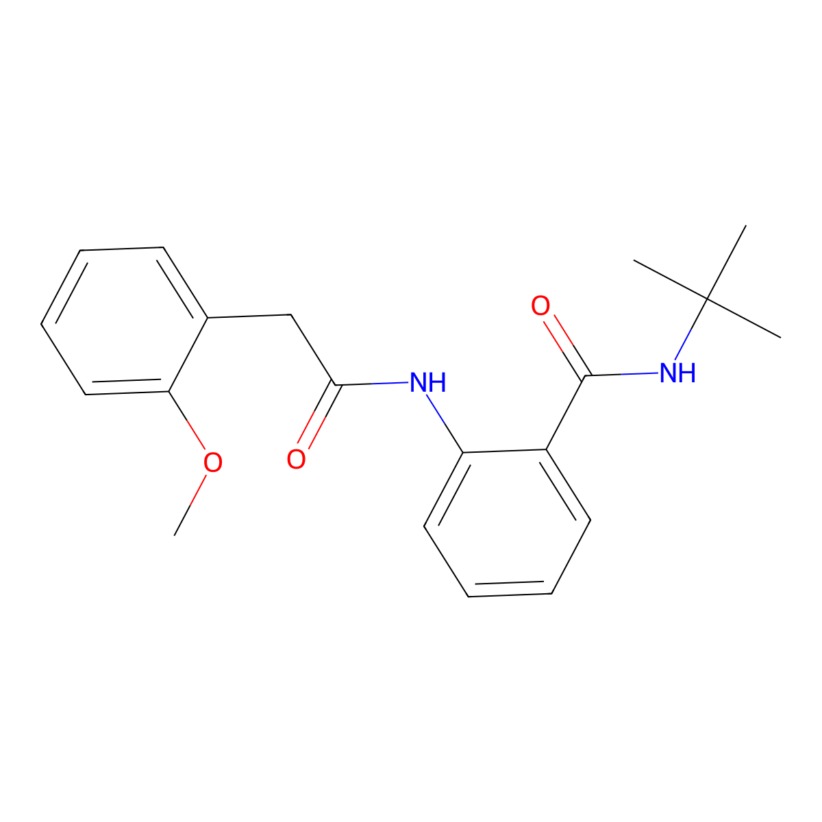 N-tert-butyl-2-{[(2-methoxyphenyl)acetyl]amino}benzamide molecular structure, CAS 428451-58-5