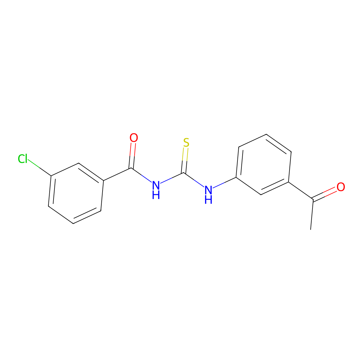N-[(3-acetylphenyl)carbamothioyl]-3-chlorobenzamide molecular structure, CAS 428451-69-8